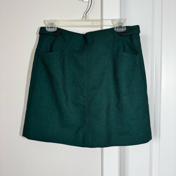 Madewell Assembly A-Line Skirt Size 4 Wool Blend Dark Green Lined Fall Winter - Picture 5 of 16